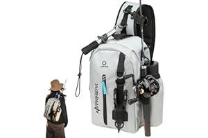 yuzhiyuan Small Fishing Bag with Rod Strap, Portable & Lightweight, Fish Small Tackle bag – Fits Tackle Boxes & Gear,Move Freely, Cast Smoothly - Fishing Gifts for Men