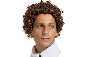 Hladce Elf Wig Curly Wig Men Cosplay Holiday Party Costumes Full Wigs for Christmas Halloween One Size