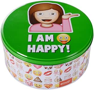 Tarro de galletas Emoji Smiley Envase Lata Lata emoticono Caja De