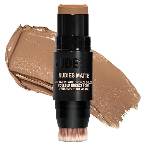 Nudestix Nudies Bronze All Over Matte Bronzing Stick – 3-in-1 Cream Bronzer for Cheeks, Eyes & Lips with Built-In Brush | Natural Contour & Sun-Kissed Glow | Bondi Bae - Amazon deal for $21.00
