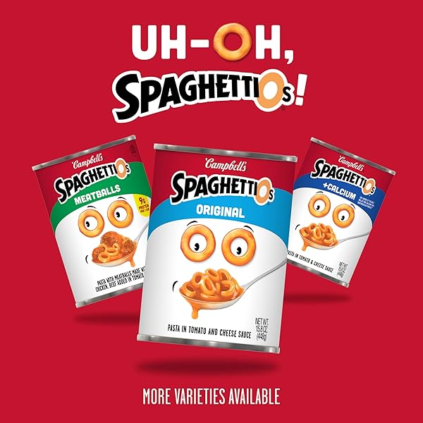 SPAGHETTIOS CANNED PASTA WITH MEATBALLS, 22.2 OZ CAN