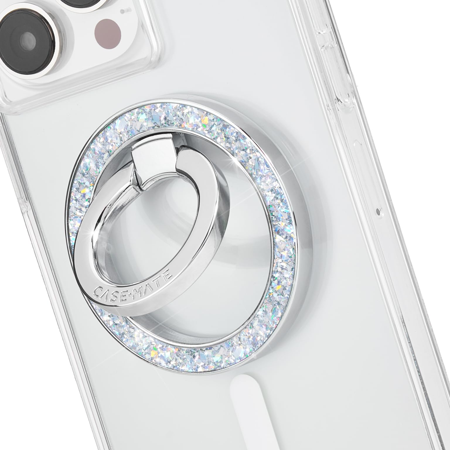 Photo 1 of Case-Mate Magnetic Phone Ring Holder & iPhone MagSafe Stand - Removable MagSafe Phone Holder for Hand - Thin Collapsible Grip Ring for iPhone 16 Pro Max /15 Pro Max/14/13/12/S25 Ultra - Twinkle Disco