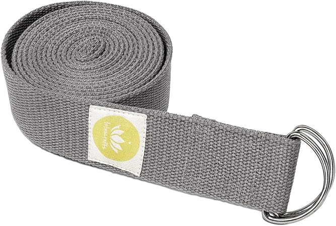 Lotuscrafts Yoga Strap for Stretching and Excercise - 100% Organic Cotton - Yoga Belt Strap with Adjustable D-Ring Buckle - Yoga Band - Yoga ...