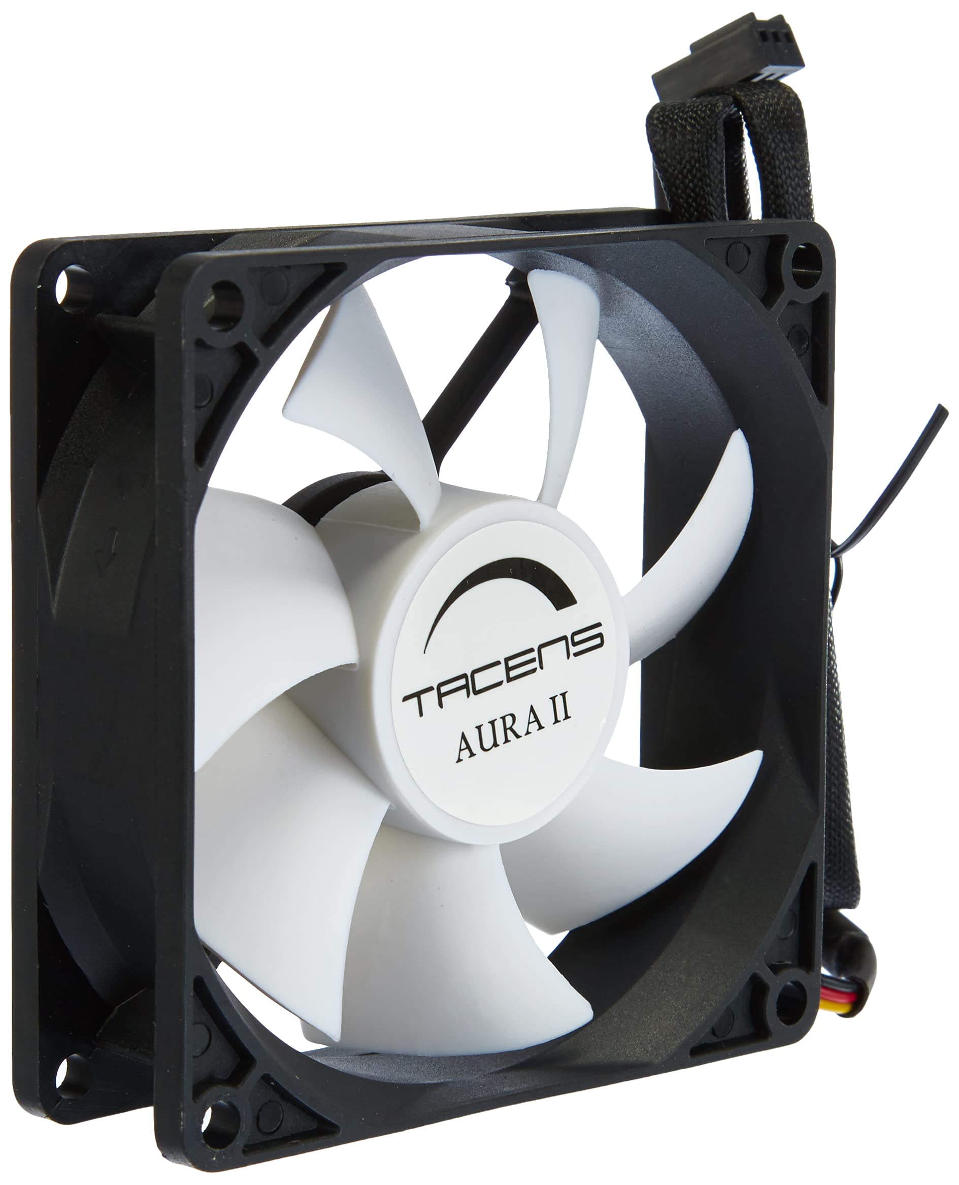 Tacens 3AURAII - Computer fan (8cm, 10dB, 1500 RPM, Fluxus II technology, anti-dust system, 60,000h duration) black