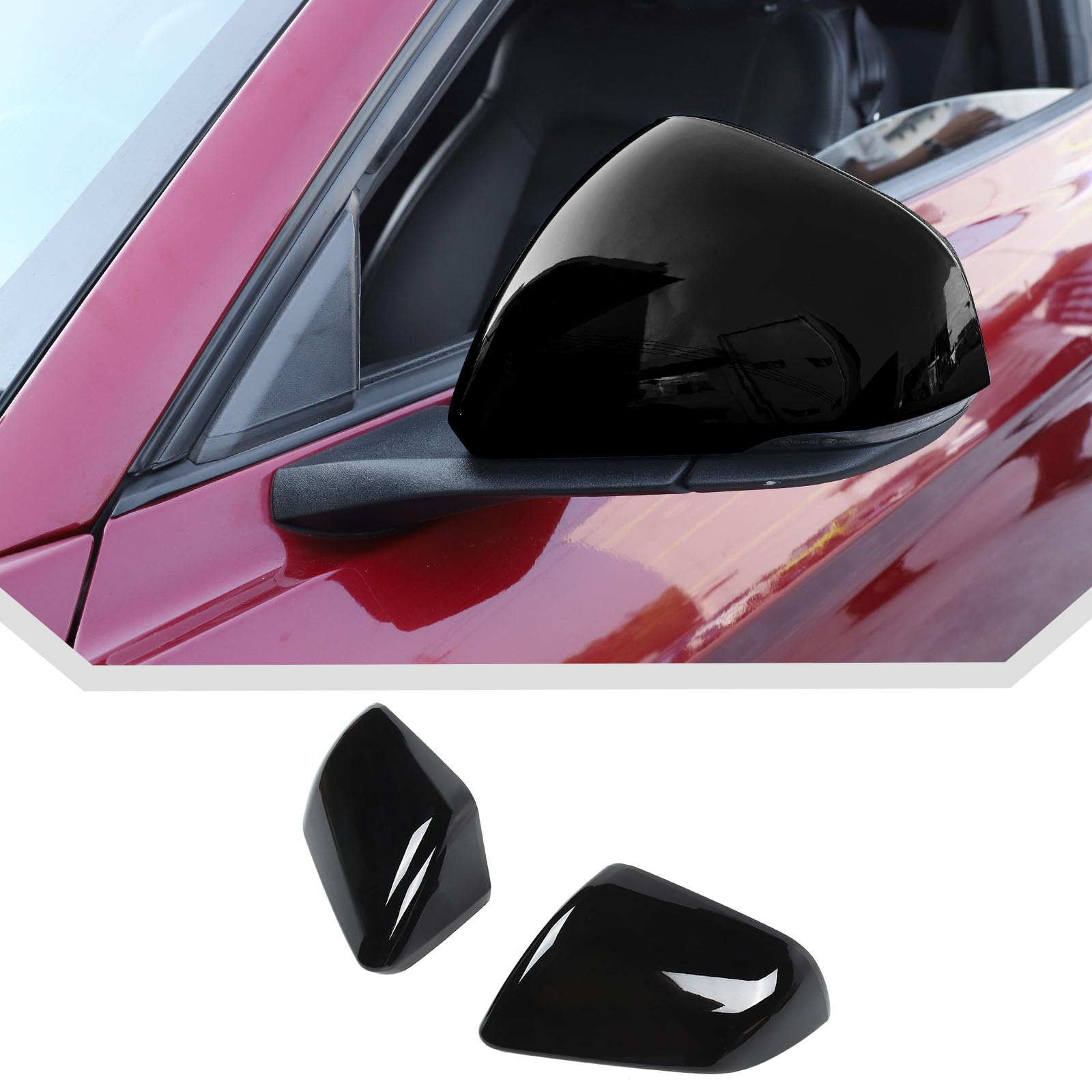 Photo 1 of JeCar Black Mirror Cover Caps Trim for 2015-2023 Ford Mustang Exterior Accessories (2pcs)