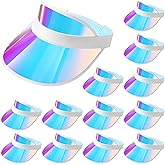 Hercicy 12 Pcs Sun Visors Hats Colorful Clear UV Protection Cap Plastic Visor for Women Men Golf Beach Party Outdoor Sports Activities Tennis