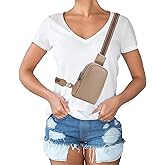 Peicees Mini Leather Crossbody Bags for Women Fanny Packs Travel Sling Bag Cross Body Bag Womens Shoulder Phone Purse, Khaki