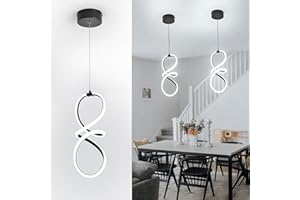 MAYNA Spiral Led Pendant Light Fixture,Modern Led Chandelier, 6000K Adjustable Height Hanging Light Fixture for Kitchen Livin