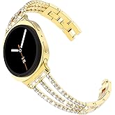 Surace Compatible with Samsung Galaxy Watch 8 Band 40mm 44mm, Galaxy Watch 8 Classic Band 46mm Women Bling Diamond Rhinestone Link Bracelet for Galaxy Watch 8
