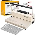 POWLAB Spiral Coil Binding Machine with Electric Inserter - 15 Sheet Punch Capacity for LTR/A4/A5 - Includes Crimper&100pcs 5/16'' Plastic Coils - Ideal for Home, School, Business Use