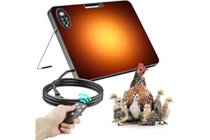 GESUNDHOME Chicken Coop Heater - 200 Watts UL Listed Chicken Heater with Anti Bite Cord, Adjustable Angle,Digital Display,Timer, 4 Ways to Use,Energy Efficient Safer Than Heat Lamps,Warm for Chicks Poultry Pets
