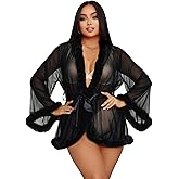 ohyeah Women's Feather Bridal Robe Old Hollywood Maternity Photoshoot Nightgown Sheer Fur Illusion Sexy Robes XS-4XL