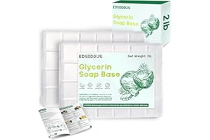 EDSRDRUS 2lb Glycerin Soap Base - Unscented Melt and Pour Soap Base for DIY Crafting, Easy to Cut, Vegan and Cruelty-Free, Moisturizing and Gentle on Skin for Soap Making Supplies (Transparent, 2 Pound)