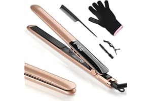 Flat Iron Hair Straightener 1 Inch with Extra-Long Floating Plates for Sleek, Smooth & Soft, Fast Heating, Ceramic Hair Strai