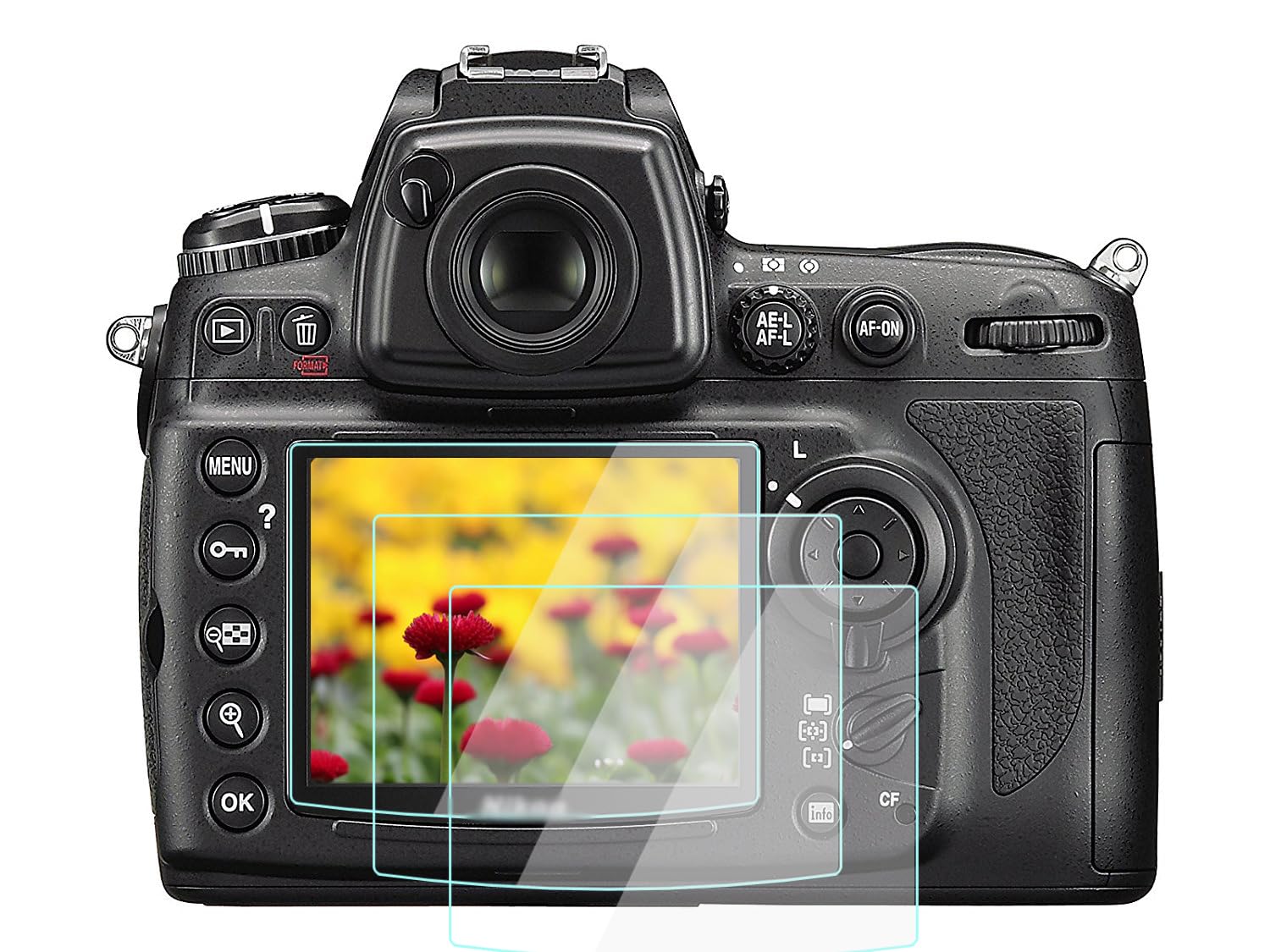 YRTIYO D7000 Screen Protector Anti-Scrach Anti-Bubble Ultra-Clear 9H Tempered Glass (3 Pack), Compatible for Nikon D7000 D90 D700 D300S Camera