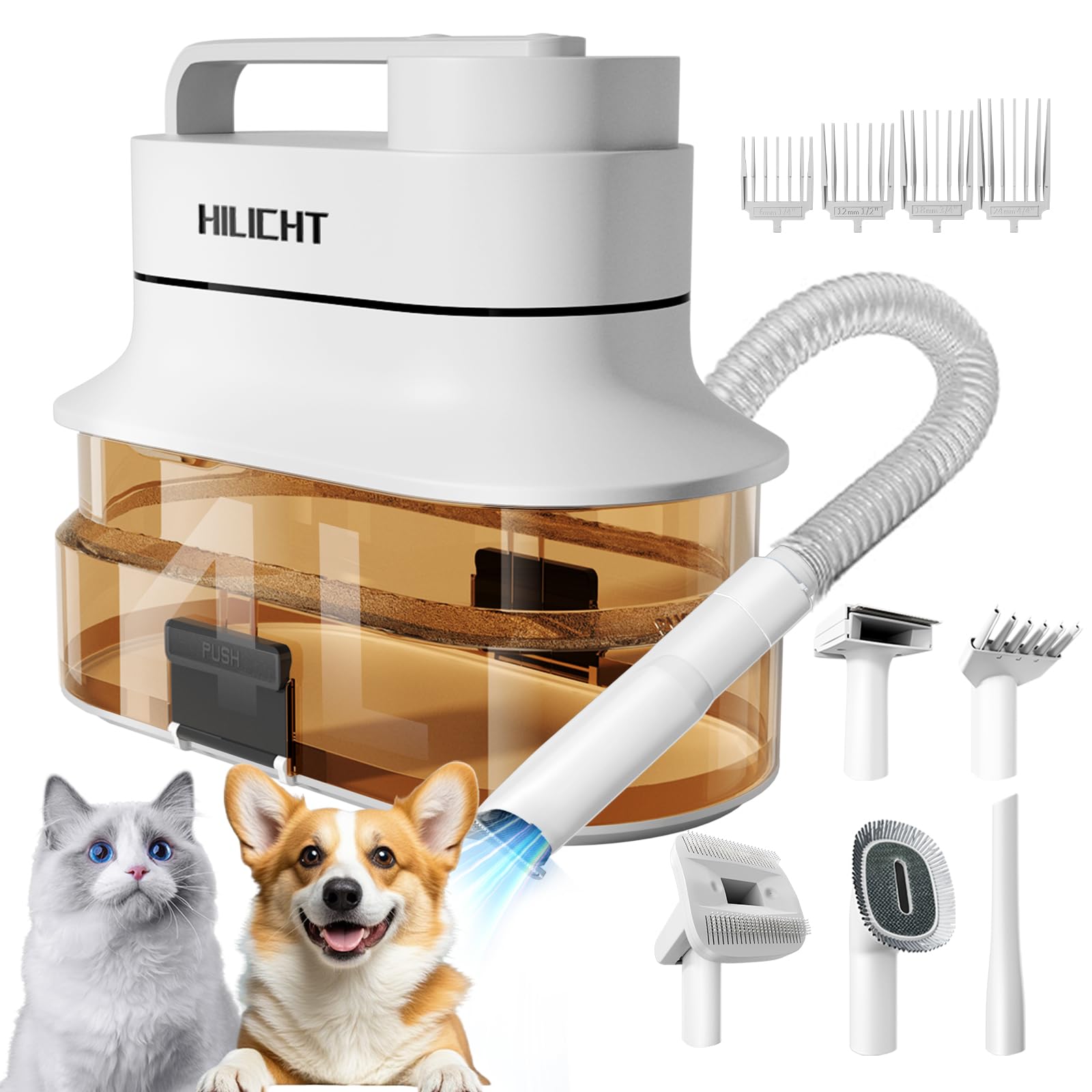 Photo 1 of Dog Grooming Kit, Dog Hair Vacuum with Nail Clipper and 4L Dust Cup, 6 Pet Grooming Tools, Silent Pet Vacuum for Cats, Dogs and Other Animals