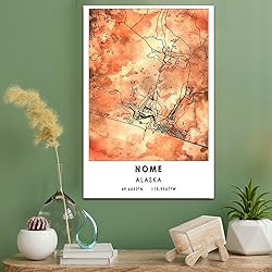 Nome Map Poster, Alaska Map Art Poster, Map Decor
