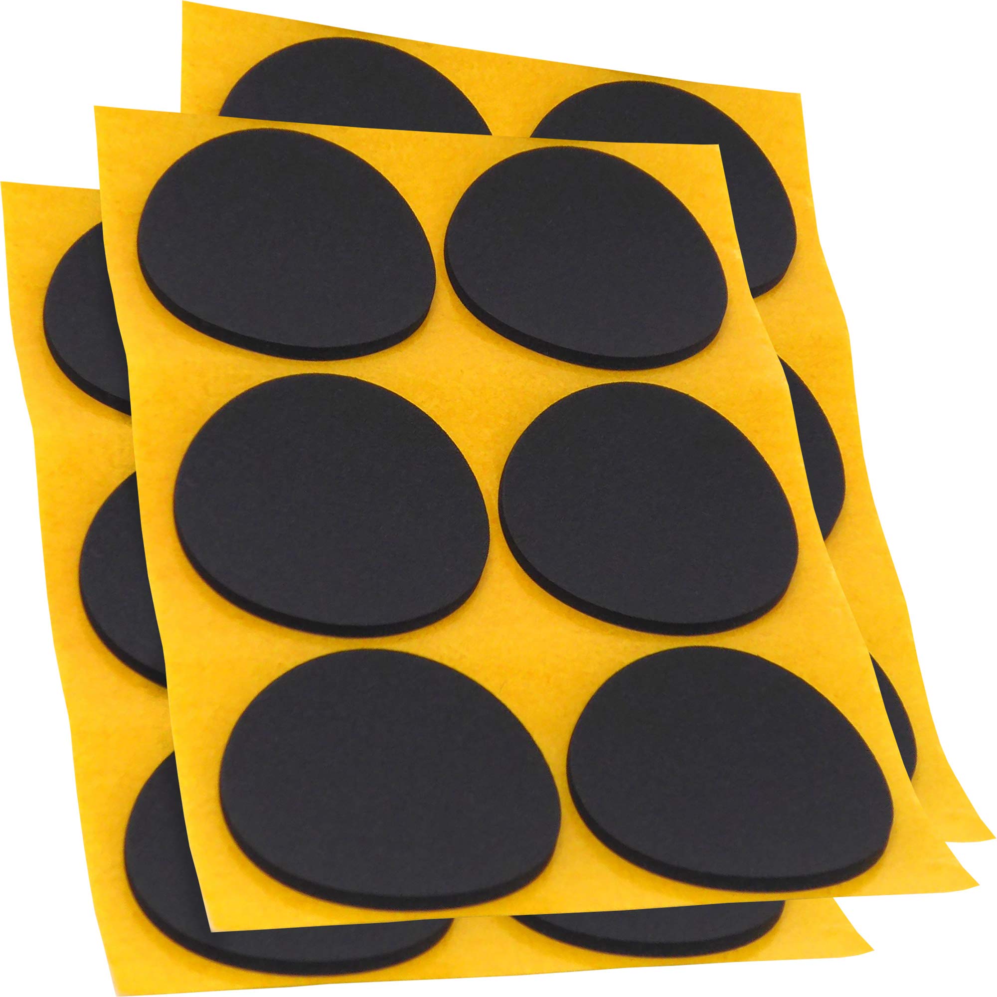 Adsamm® / 18 x self-adhesive anti-slip pads made of EPDM cellular rubber/ø 2.76'' (ø 70 mm) / Black/round / 0.098'' (2.5 mm) thick anti-slip glides