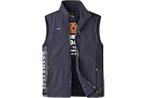 Herothorn Mens Quick Dry Fishing Vests Lightweight Sleeveless Jackets with Zipper Pockets for Travel Hiking