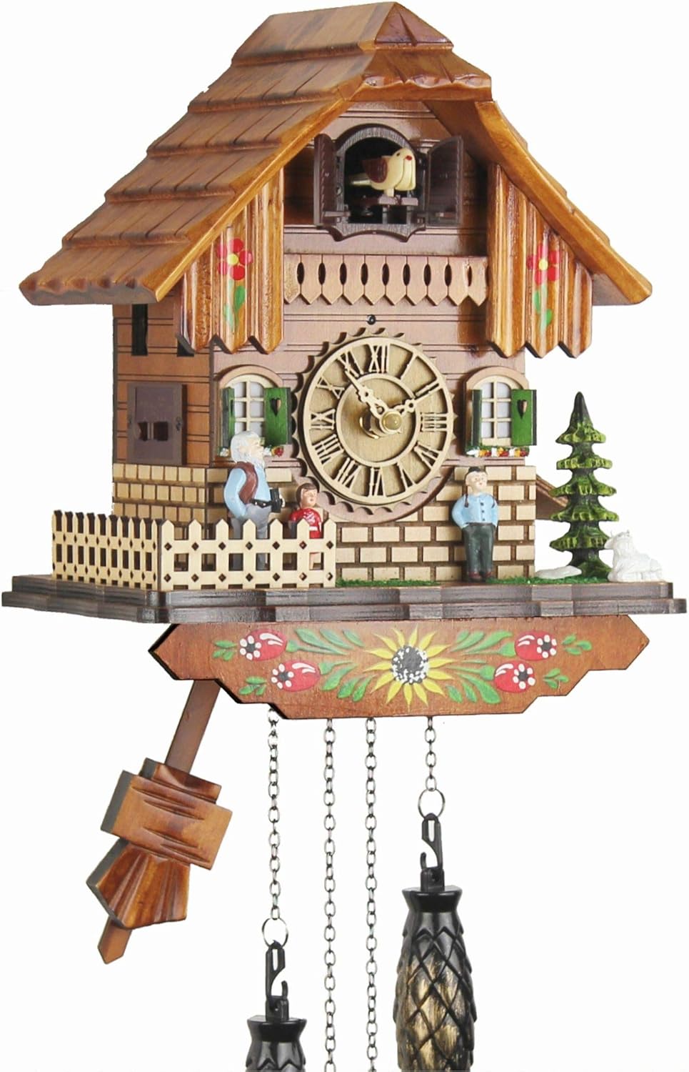 Eble 60830000 Orologio a cucù in vero legno, funzionamento a batteria, al quarzo, con melodia Eble 60830000 Orologio a cucù in vero legno, funzionamento a batteria, al quarzo, con melodia