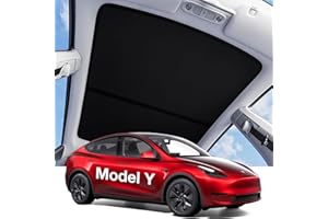 Wigoo 2024 Upgrade Tesla Model Y Sunshade Roof [Never Sag, Nano Ice-Crystal Coatings] 3-Gen Heat Insulation Glass Roof Sun Shade, Accessories for Tesla Model Y 2020~2024, Black