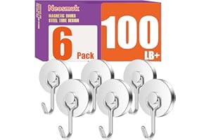 Neosmuk Magnetic Hooks,120lb Heavy Duty Earth Magnets with Swing Hook for Refrigerator, Extra Strong Cruise Hook for Hanging,