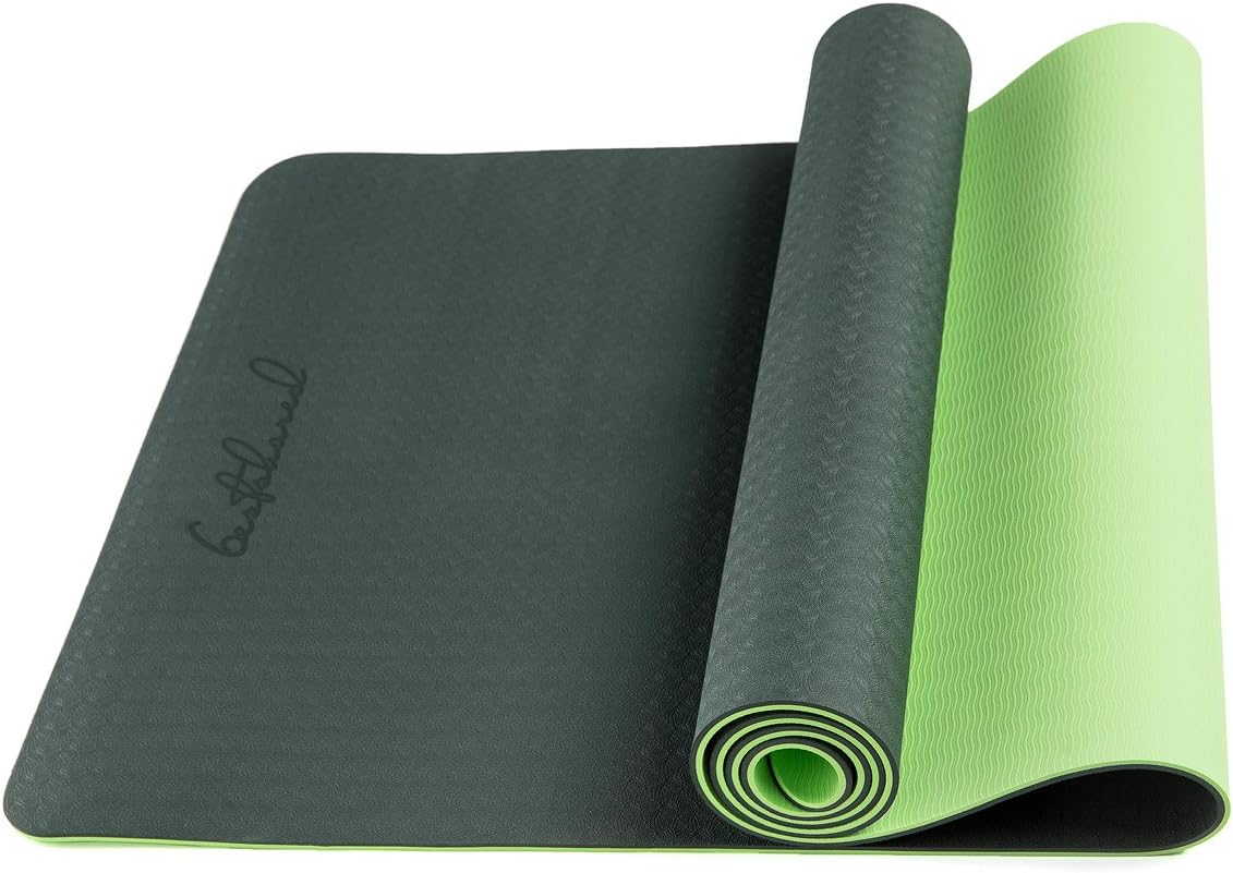 Bestshared Non-Slip PVC-Free 72-Inch Thick 6mm Light Weight 2.4 lbs. Two Layer TPE Yoga Mat - Green