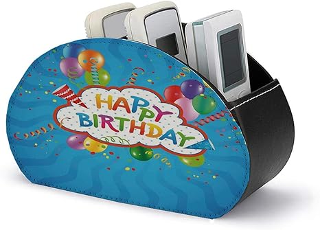 Amazon 誕生日の装飾 デスクオーガナイザー クス Puレ 挨拶テキストパーティー帽子紙吹雪最高の願い 卓上リモコン収納ボックス 卓上 リモコンラック オンライン通販