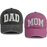 Tbstlumd 2 PCS Dad and Mom Hats for Men Women, Funny Adjustable Embroidered Cotton 2026 Parents Baseball Cap