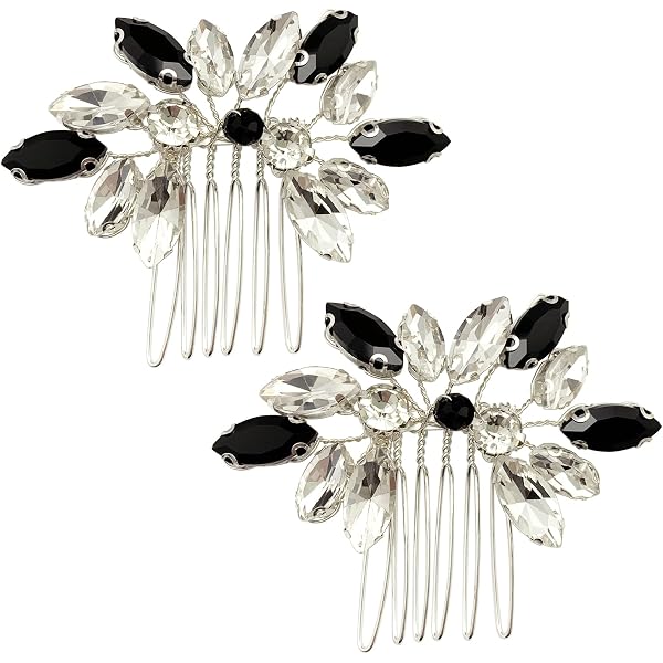 2 Stück Haarkämme Mit Strass – Silberfarben, Ca. 7 Cm, Für Hochsteckfrisuren & Festliche Anlässe