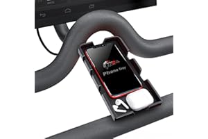 TFD Phone Holder Compatible w/Peloton Bike & Bike+ | Phone Tray, Baby Monitor, Cell Phone Holder Mount - Great for Earbuds & Fits Most Phones - Anti-Slip Phone Viewing Stand w/Soft Rubber Clip Mat