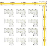 MIWISE 8mm Connectors Kit for 2-Pin COB LED Strip,12pcs Gapless L-Shaped/Corner Connectors,Solderless Extension Connectors for 5V/9V/12V/24V COB LED Strip Lights,for DIY Lighting Projects