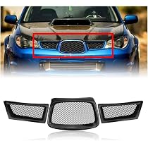 3-Piece Carbon Fiber Front Grille Set For Subaru Impreza 9th Gen WRX/STI 2006-2007
