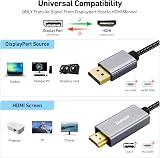 BENFEI 4K DisplayPort to HDMI Cable 6ft Aluminum Shell Nylon Braided view 2