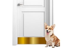 Panther Armor 8x34 Inch Gold Kick Plate, 1mm Thick Stainless Steel, Anti-Corrosive Metal for Dog Scratching, Door Protector, Durable Bottom Plate