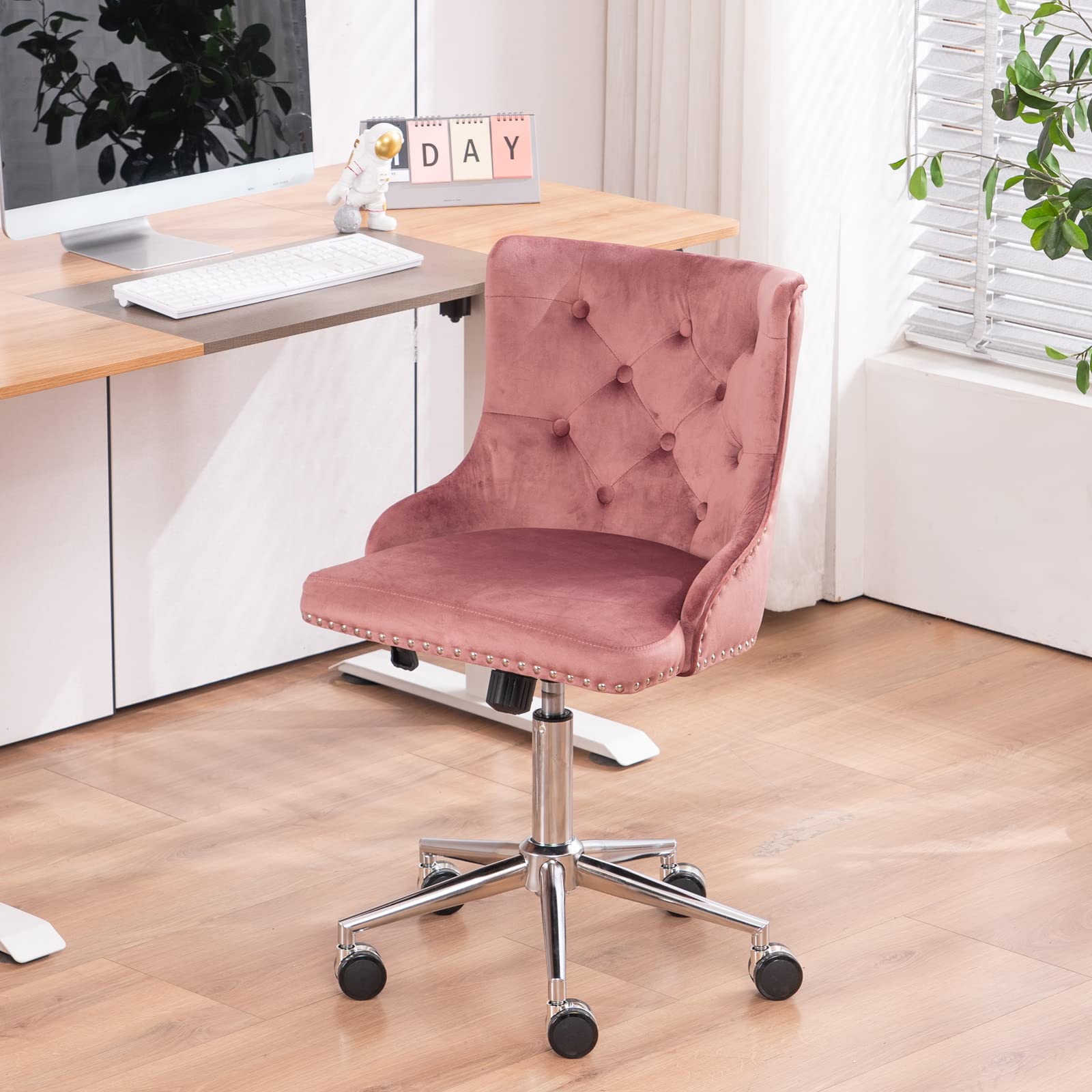 VINGLI Velvet Office Chair - Modern Upholstered