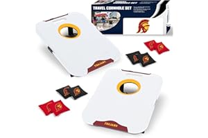 Wild Sports NCAA Pro Football All-Weather Cornhole Set - Travel Bean Bag Toss Set Includes 8 Bean Bags