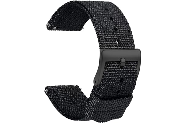 TStrap Nylon Watch Strap 20mm - Quick Release Watch Band Soft Black - Canvas Military Wtach Bands for Men Ladies – for Smart