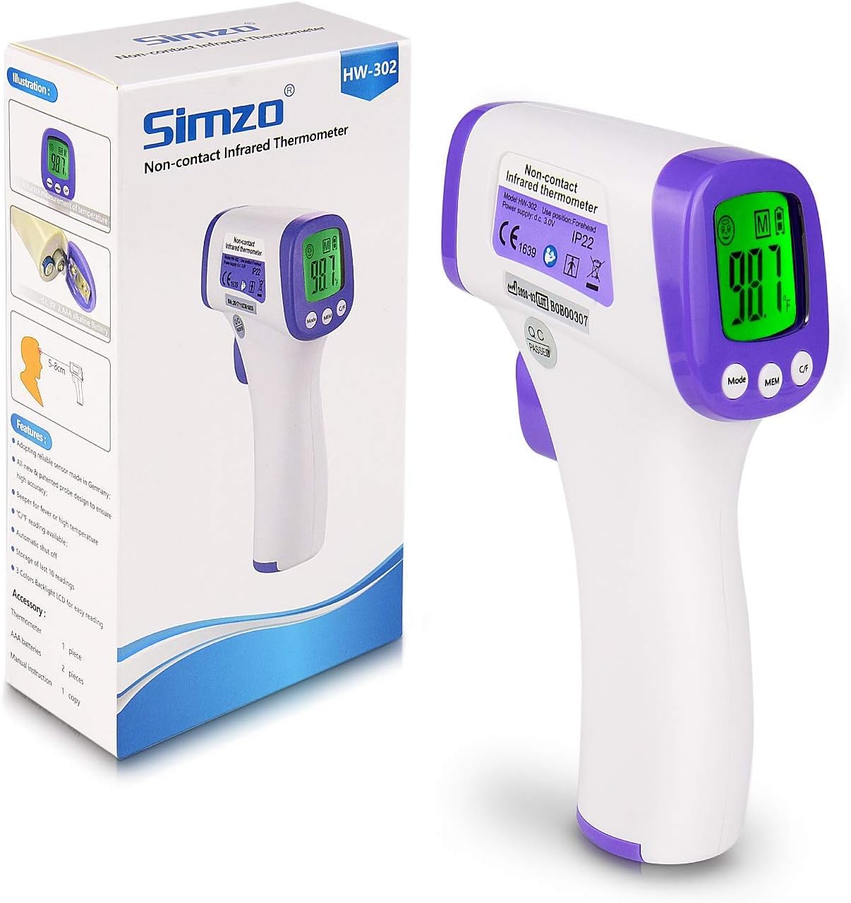 Kupton Digital Infrared Thermometer, Non-Contact Forehead Infrared Thermometer with Fahrenheit Reading for Baby and Adults