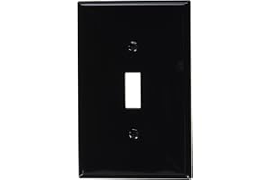 Leviton 1-Gang Toggle Switch Wallplate, Midway Size, PJ1-E, Black