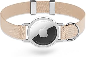 AirTag Cat Collar, Sucegi Ultra Elastic Cat Tracker Collar with Apple Air Tag Holder, [Lightweight][Scratch Resistant] Stepless Adjustable GPS Pet Collar for Cats Kittens (Brown, Pure)