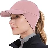 GADIEMKENSD Women's Winter Reflective Fleece Ponytail Hat with Drop Down Ear Warmer
