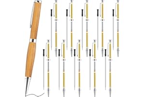 Colarr 10 Pcs Pen Kits for Wood Turning 7mm Slimline Pen Twist Kit with Refill Lathe Turning Supplies for Making Office Classroom Supplies DIY Friend Teacher Student Gifts(Silver)