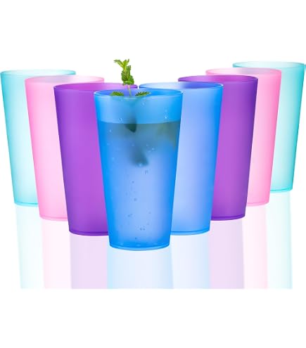Amazon.com | ZAINCA 32-ounce Plastic Tumblers, Acrylic Larger Drinking  Glasses, set of 8 Multicolor Reusable Plastic Cups, Stackable, BPA-Free,  Shatter-Proof, Dishwasher-Safe: Tumblers & Water Glasses