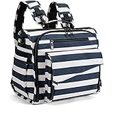 ALLCAMP Diaper Bag Backpack Multi-Function Waterproof Travel Backpack Nappy Bags for Baby Care, Large Capacity, Support Baby Stroller, Converted Into a Tote Bag(Blue White)