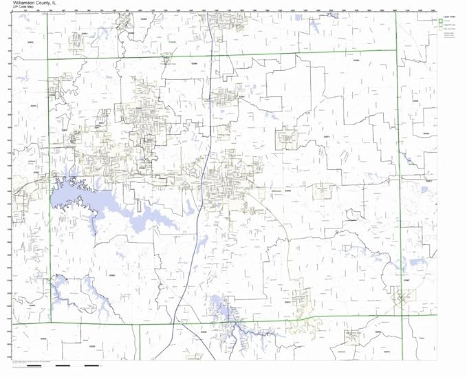 Amazon.com: Williamson County, Illinois IL ZIP Code Map Not Laminated