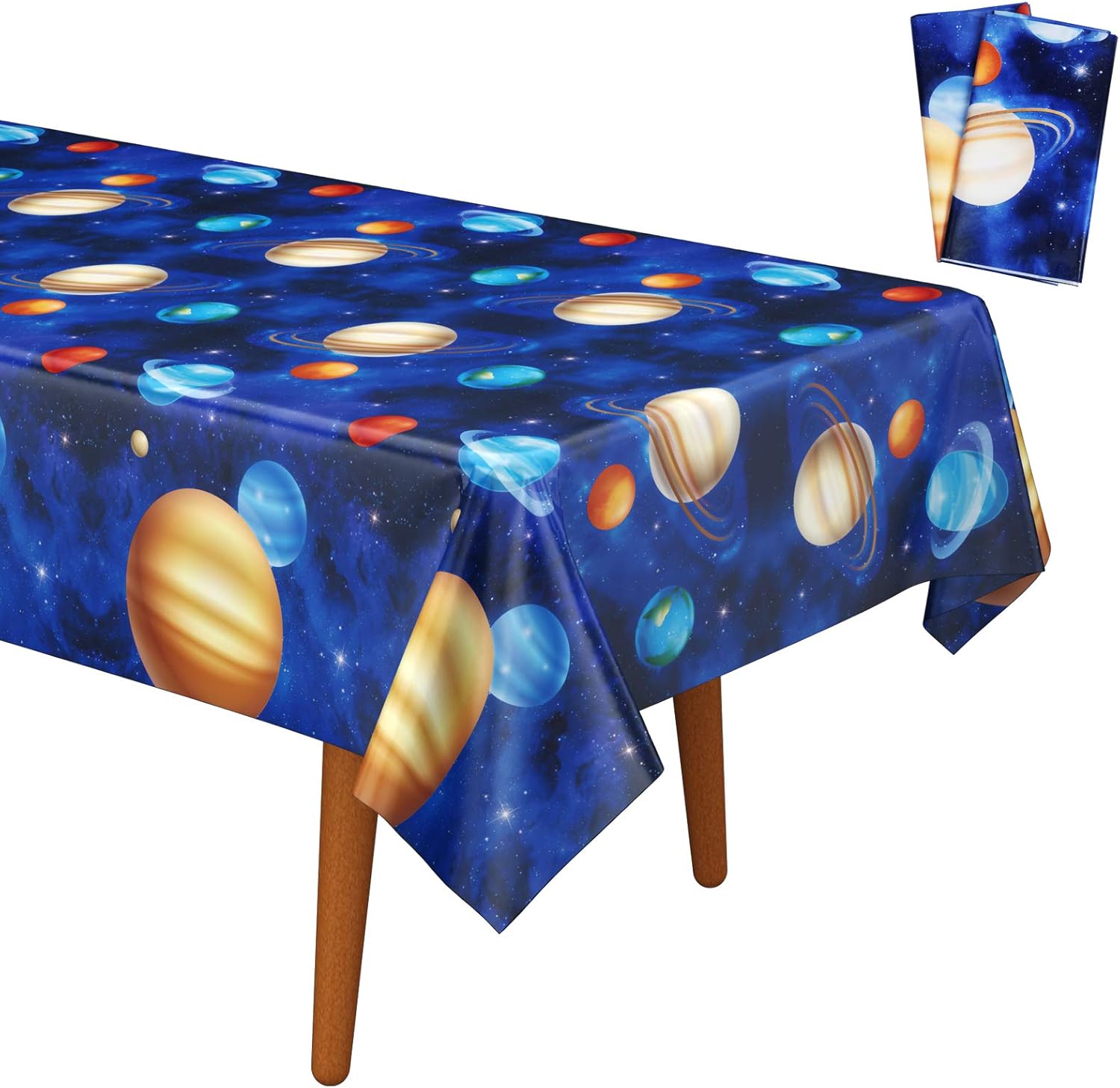 Decorlife 2 Pack 54" x108" Party Table Cloths for Space Birthday