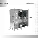 EVOGES Single Metal Back Box 35mm 1 Gang 1.0mm BS4662 Brass Terminal view 2