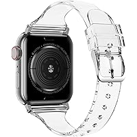 baozai Compatible with Apple Watch Band for Women, Slim Shiny Clear Glitter Soft Wristband for Apple iWatch Series 1-11, SE, 