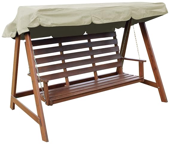 Woodside - Dachbezug für 2- & 3-Sitzer-Gartenschaukel - ideal als Ersatzdach - cremefarben - 3-Sitzer